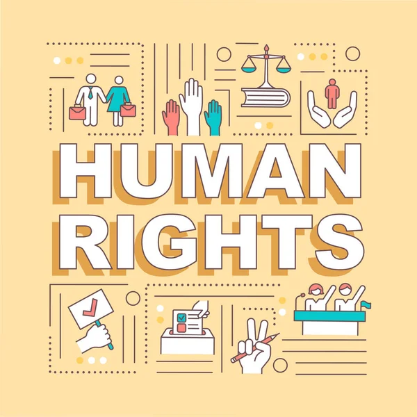 Human Rights Word Concepts Banner Moral Principles Freedoms International Law — Stock Vector