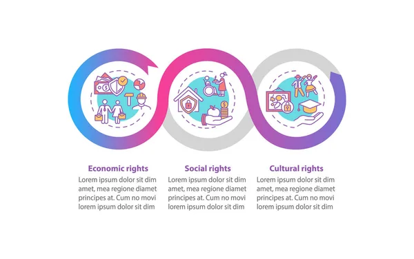 Human Rights Groups Vector Infographic Template Social Cultural Rights Presentation — Stock Vector