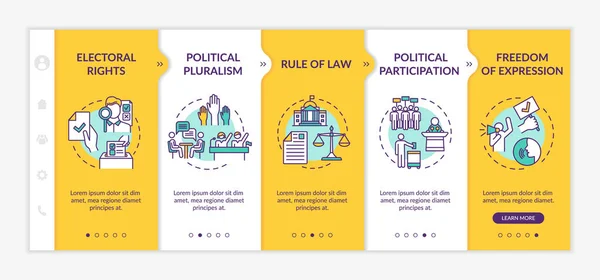 Politieke Rechten Bij Het Instappen Vector Template Politiek Pluralisme Rechtsstaat — Stockvector