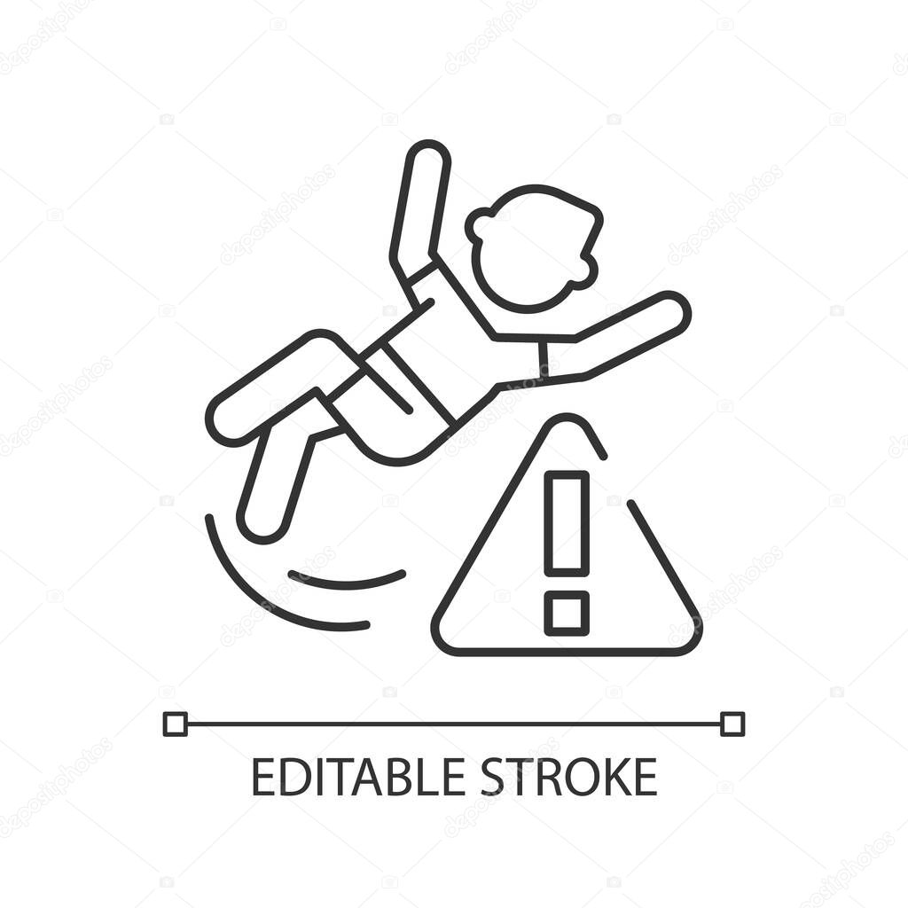 picture Falling Person Drawing Outline be careful linear icon water park