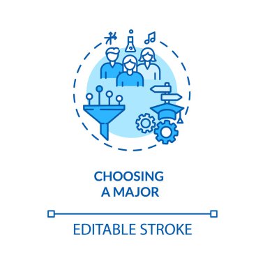 Ana turkuaz konsept simgesi seçiliyor. Yıllarca disiplin okudum. Öğrenci öğrenme uzmanlığı. Kolej hayatı fikri ince çizgi çizimi. Vektör izole edilmiş RGB renk çizimi. Düzenlenebilir vuruş