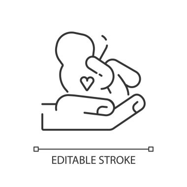 Doğum koğuşu doğrusal simgesi. Hamilelik ve doğum. Annelik bölümü. Hamile kadınlar umursar. İnce çizgi özelleştirilebilir illüstrasyon. Contour sembolü. Vektör izole çizim. Düzenlenebilir vuruş