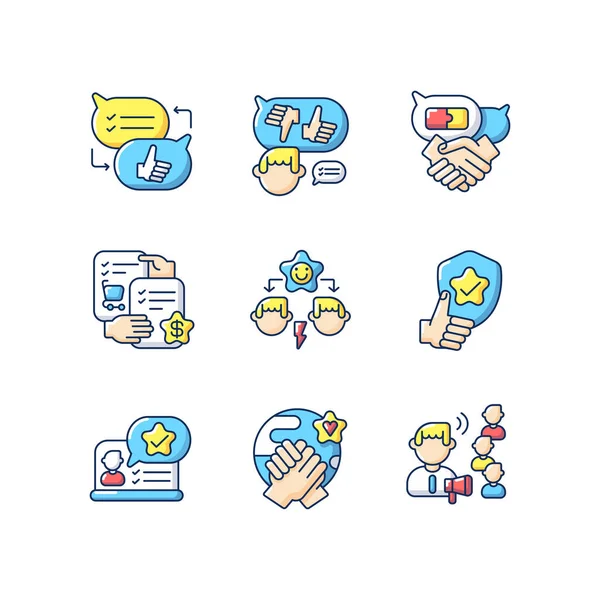 Soft Skills Rgb Color Icons Set Communication Competence Self Development — Stock Vector