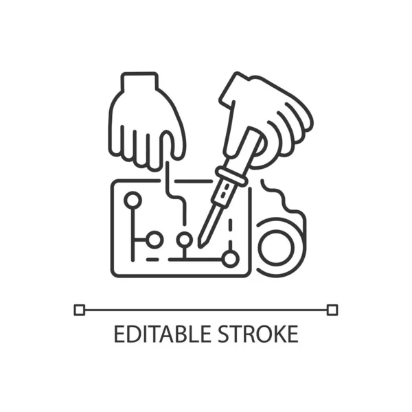 Hobby Elektronik Lineare Ikone Arbeit Engineering Projekt Techniker Reparieren Analogen — Stockvektor