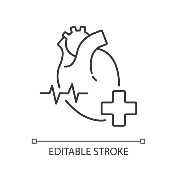 Icono Lineal Del Departamento Cardiología Consultor Cardiología Diagnóstico Médico Cirujano — Vector de stock