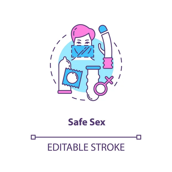 Icône Concept Sexe Sécurisé Éducation Sexuelle Idée Contraception Illustration Fine — Image vectorielle
