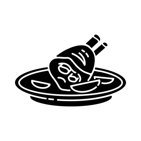 Жареная Свиная Костяшка Черного Знака Немецкое Блюдо Мяса Традиционный Европейский — стоковый вектор