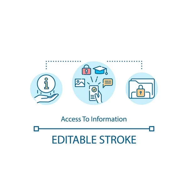 Доступ Иконке Концепции Информации Доступная Идея Знания Тонкая Линия Иллюстрации — стоковый вектор