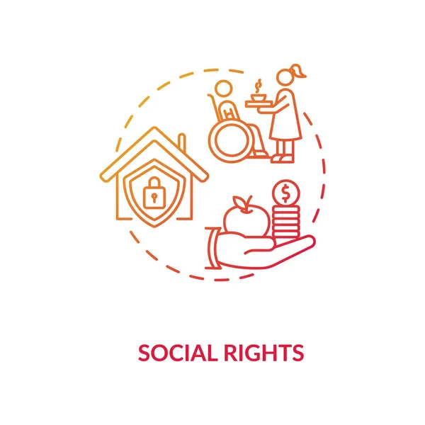 Social Rights Concept Icon Socioeconomic Human Rights Idea Thin Line — Stock Vector