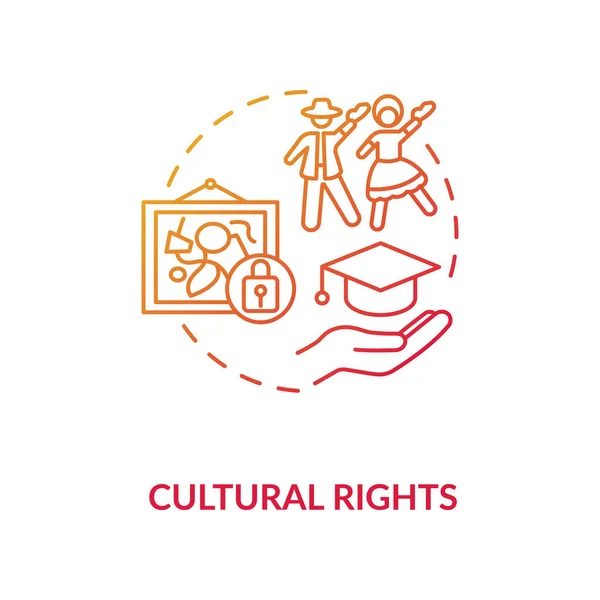 Icono Del Concepto Derechos Culturales Idea Protección Del Patrimonio Cultural — Vector de stock