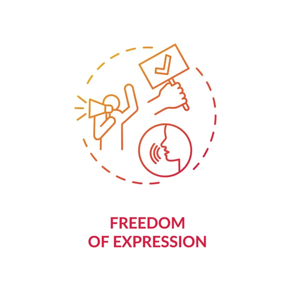 Ikona Pojęcia Wolności Słowa Pomysł Wolną Mowę Cienka Ilustracja Wolność — Wektor stockowy