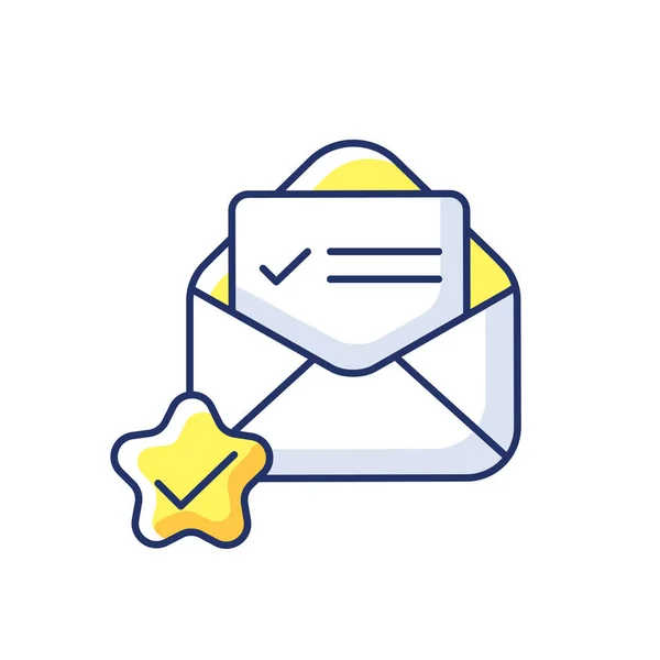 Mail Recebido Ícone Cor Rgb Envelope Com Carta Feedback Qualidade —  Vetores de Stock