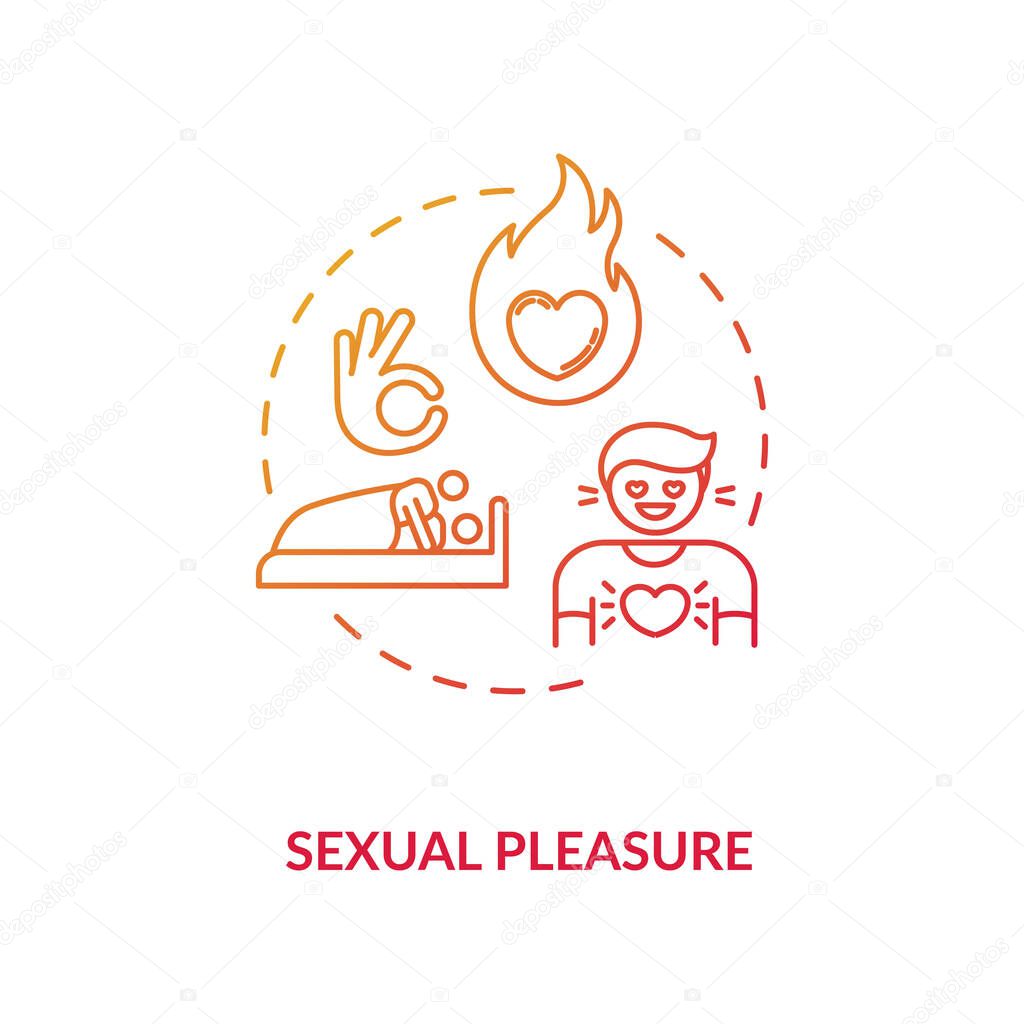 Sexual pleasure concept icon. Physical attraction, human biology, intimacy. Sex education, reproduction idea thin line illustration. Vector isolated outline RGB color drawing