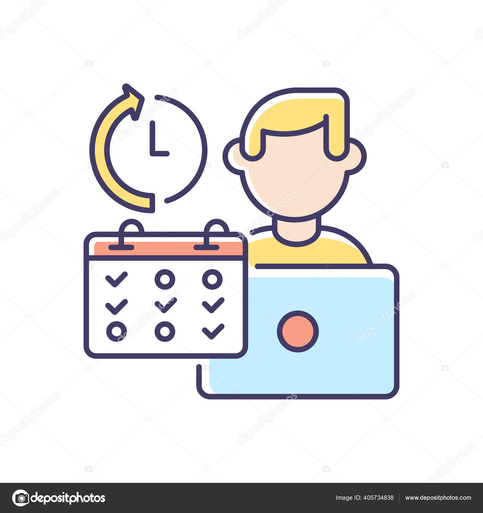 Part Time Job Rgb Color Icon Professional Occupation Time Management Stock  Vector by ©IMG visuals icons 405734838, image size:1600x1700
