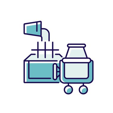 Temel atma RGB renk simgesi. İnşaata başlıyorum. Beton ev temeli. Konut stratejisi ve inşaat. Ev inşaatı. Bakım. İzole vektör illüstrasyonu