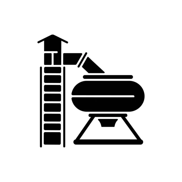 Wasserrutsche Schwarzes Glyph Symbol Vorhanden Aktive Wasserpark Erholung Silhouette Symbol — Stockvektor