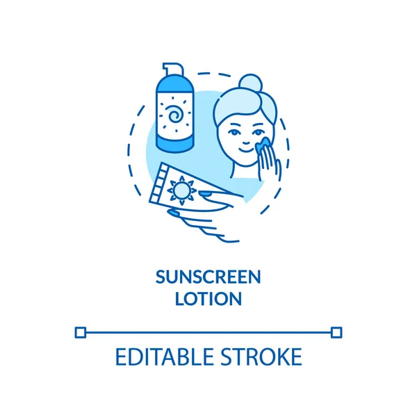 Icono Concepto Loción Protector Solar Loción Protección Solar Hidratantes Spf — Archivo Imágenes Vectoriales