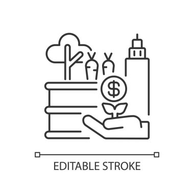 Taktik bahçe doğrusal simgesi. Şehir çiftliği. Kasabada bahçıvanlık. İş için sebze ekimi. İnce çizgi özelleştirilebilir illüstrasyon. Contour sembolü. Vektör izole çizim. Düzenlenebilir vuruş