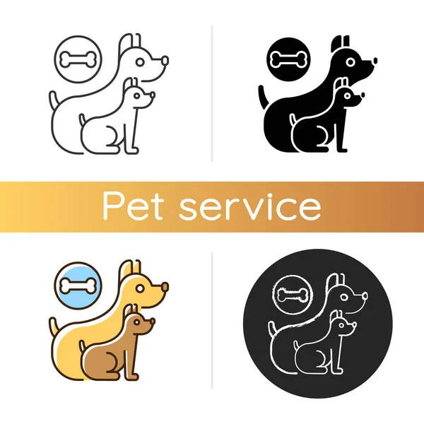Dog Day Camp Icon Linear Black Rgb Color Styles Professional — Stock Vector