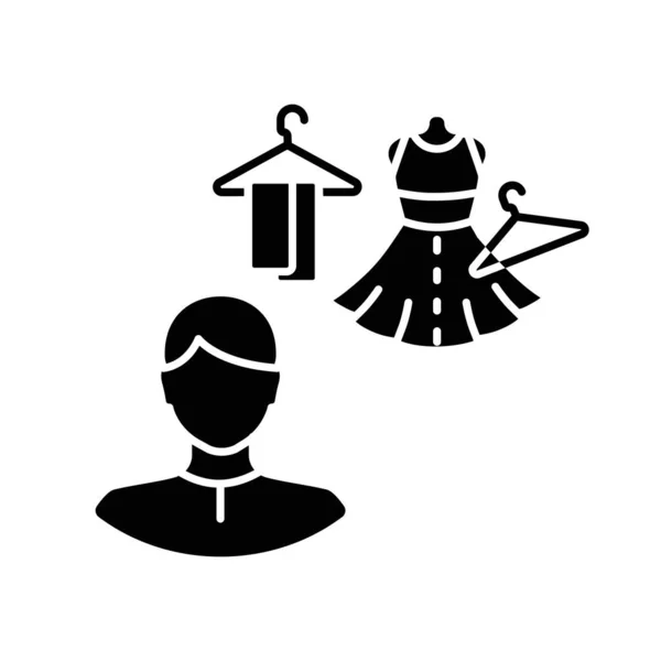 Директор Костюмам Икона Черного Глифа Разработчик Одежды Модная Одежда Студия — стоковый вектор