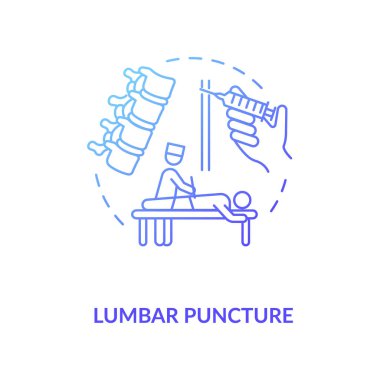 Lumbar puncture concept icon. Central nervous system diseases diagnostics idea thin line illustration. Medical procedure, spinal tap. Vector isolated outline RGB color drawing clipart