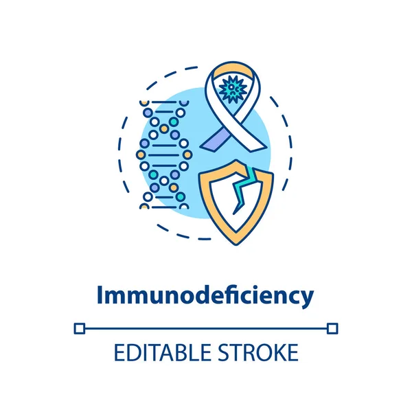 Immunodeficiëntie Concept Icoon Hiv Aids Bewustzijn Idee Dunne Lijn Illustratie — Stockvector