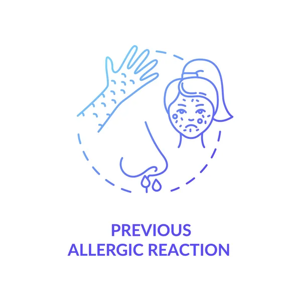 Předchozí Koncepce Alergických Reakcí Vakcinační Kontraindikace Naznačují Tenkou Čáru Ilustrace — Stockový vektor