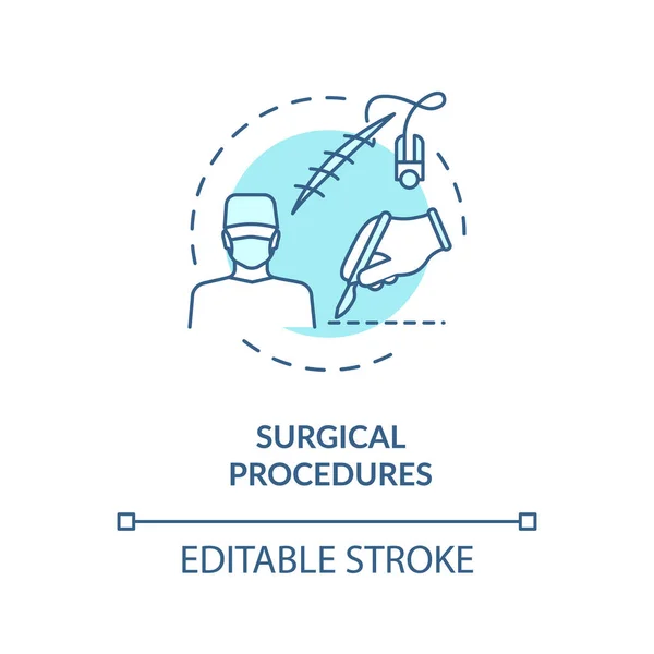Sebészeti Eljárások Koncepció Ikon Szakmai Sebész Foglalkozás Ötlet Vékony Vonal — Stock Vector