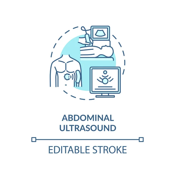 Abdominal Ultrasound Concept Icon Medical Diagnostics Procedure Sonography Idea Thin — Stock Vector