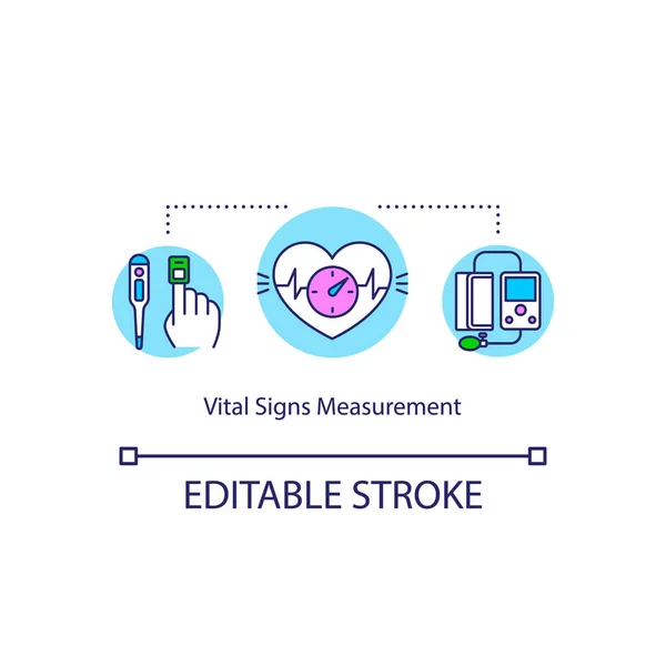Ikona Koncepce Měření Vitálních Znaků Zdravotní Stav Zkouška Nápad Tenká — Stockový vektor