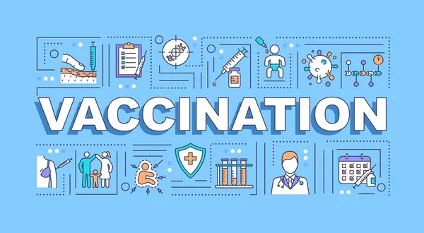 Vaccinazione Parola Concetti Banner Prevenzione Delle Malattie Infografica Campagna Immunizzazione — Vettoriale Stock