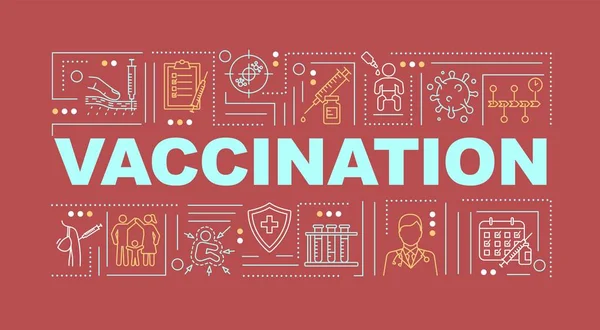 Vaccinazione Parola Concetti Banner Servizio Assistenza Sanitaria Infografica Campagna Immunizzazione — Vettoriale Stock