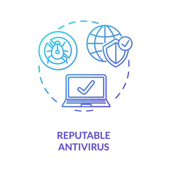 Ícone Conceito Antivírus Imputável Protecção Identidade Ilustração Linha Fina Ideia — Vetor de Stock