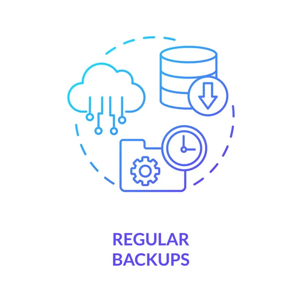 Icona Del Concetto Backup Regolare Ripristino Sistema Cloud Idea Servizio — Vettoriale Stock