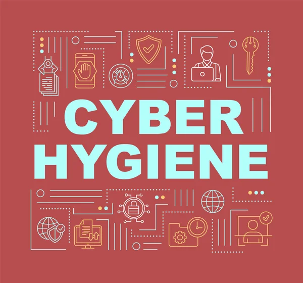 Cybersecurity Higiene Palavra Conceitos Banner Estrutura Dados Saudável Redes Limpeza — Vetor de Stock