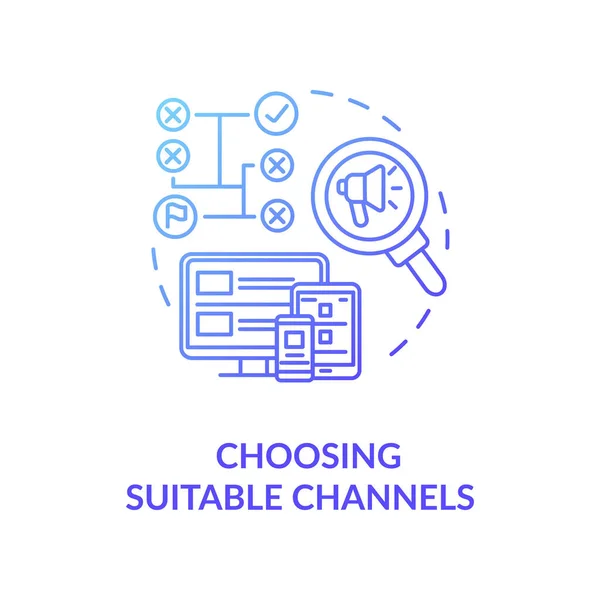 Choosing Suitable Channels Concept Icon Digital Market Idea Thin Line — Stock Vector