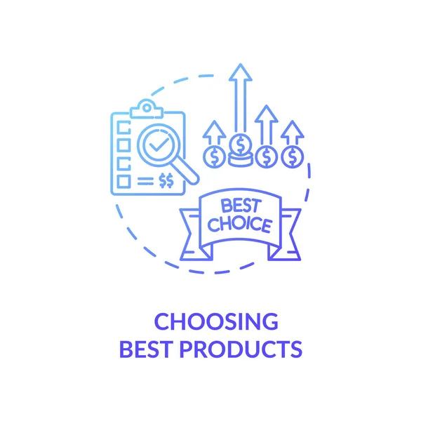 Choisir Les Meilleurs Produits Icône Concept Bonne Idée Stratégie Marketing — Image vectorielle