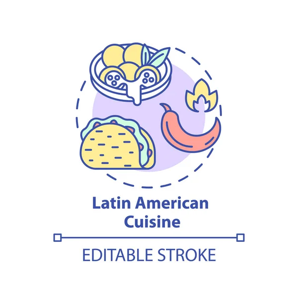 Icono Concepto Cocina Latinoamericana Comidas Tradicionales Menú Nacional Con Ingredientes — Vector de stock