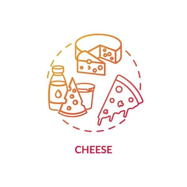 Icône Concept Fromage Délicieux Ingrédients Cuisine Produits Laitiers Frais Différents — Image vectorielle