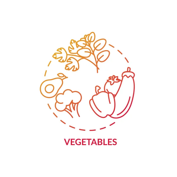 Icono Concepto Verduras Abarrotes Frescos Para Cocinar Comida Ecológica Diferentes — Vector de stock