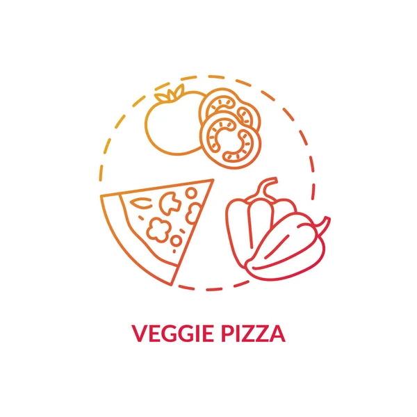 Veggie Pizza Koncept Ikona Čerstvé Organické Přísady Pizzerie Vegetariánská Jídla — Stockový vektor