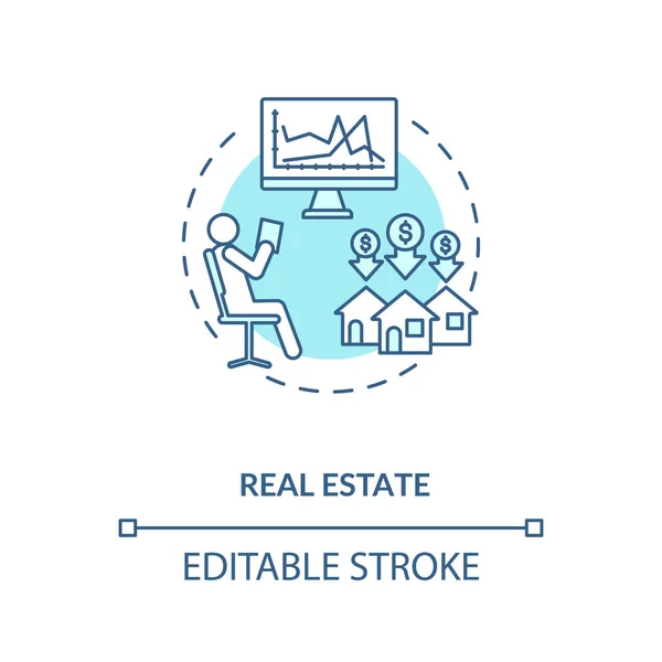 Ikonen För Fastighetskoncept Stark Budgetökningsplan Penninginkomstplan Husen Investerar Idé Tunn — Stock vektor