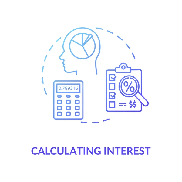 Calculating Interest Concept Icon Finance Literacy Life Objectives Wealthy Retirement — Stock Vector