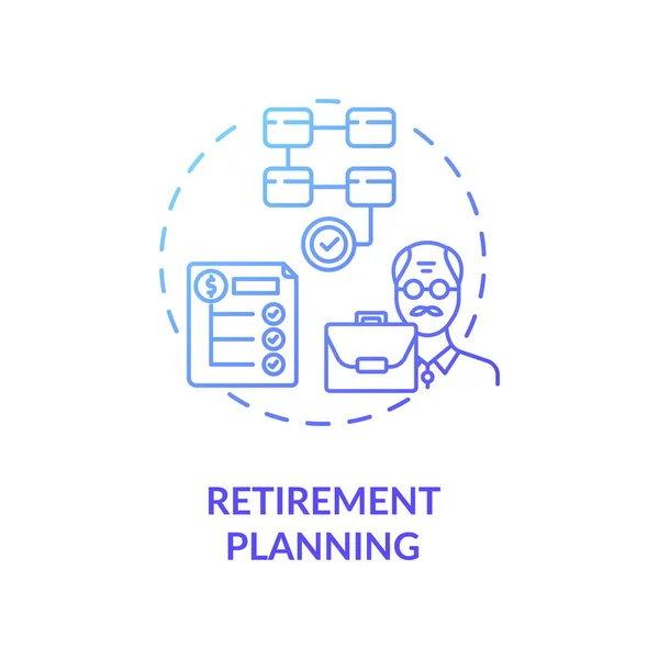 Icono Concepto Planificación Jubilación Consejos Estilo Vida Rico Dinero Aumentando — Archivo Imágenes Vectoriales