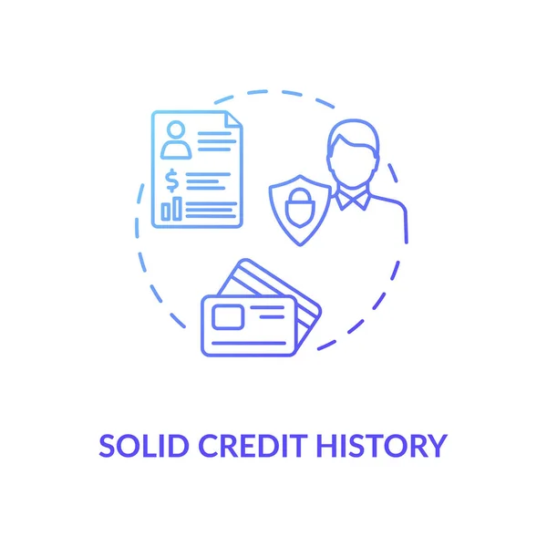 Solide Credit History Konzept Ikone Gute Bankkontogeschichte Tipps Zur Haushaltsplanung — Stockvektor