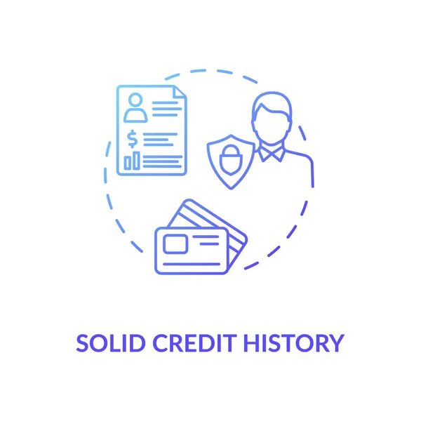 Solide Icône Concept Historique Crédit Bonne Histoire Compte Bancaire Conseils — Image vectorielle