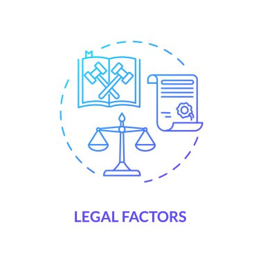 Hukuki faktörler konsepti ikonu. İletişim hayat kurtarıcı tavsiyeler. PESTEL analiz planlama. Hukuki bilgilendirme ince çizgi çizimi fikrine yardımcı olur. Vektör izole edilmiş RGB renk çizimi