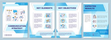 İletişim stratejisi broşürü. Yönetim plânı. Broşür, broşür, broşür baskısı, doğrusal simgelerle kaplama tasarımı. Dergiler için vektör planları, yıllık raporlar, reklam posterleri