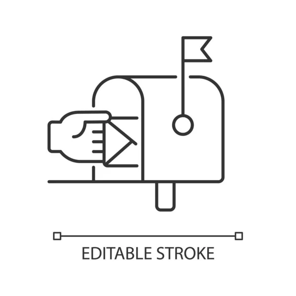 Линейный Значок Почтового Ящика Почтовый Сервис Доставка Почты Тонкой Линией — стоковый вектор