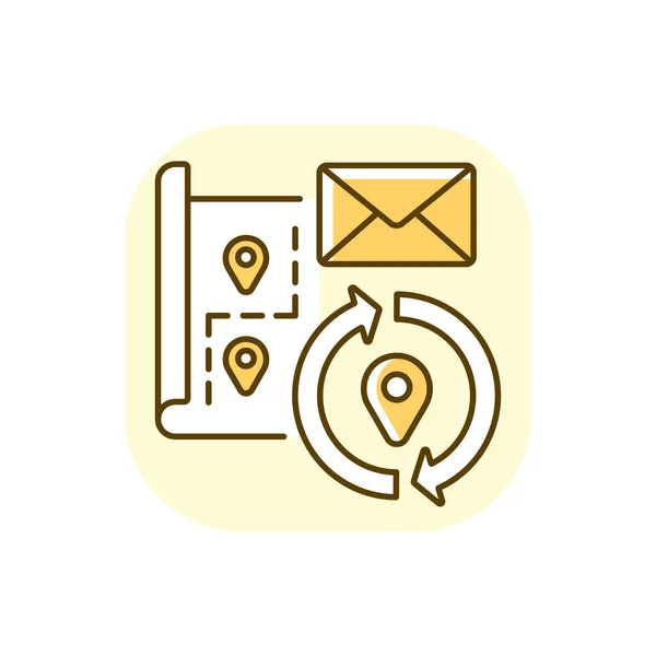 Adresi Sarı Rgb Renk Simgesini Değiştir Posta Servisi Paket Güzergahı — Stok Vektör